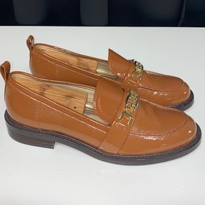 Sam Edelman Tan Loafers with Gold Buckle